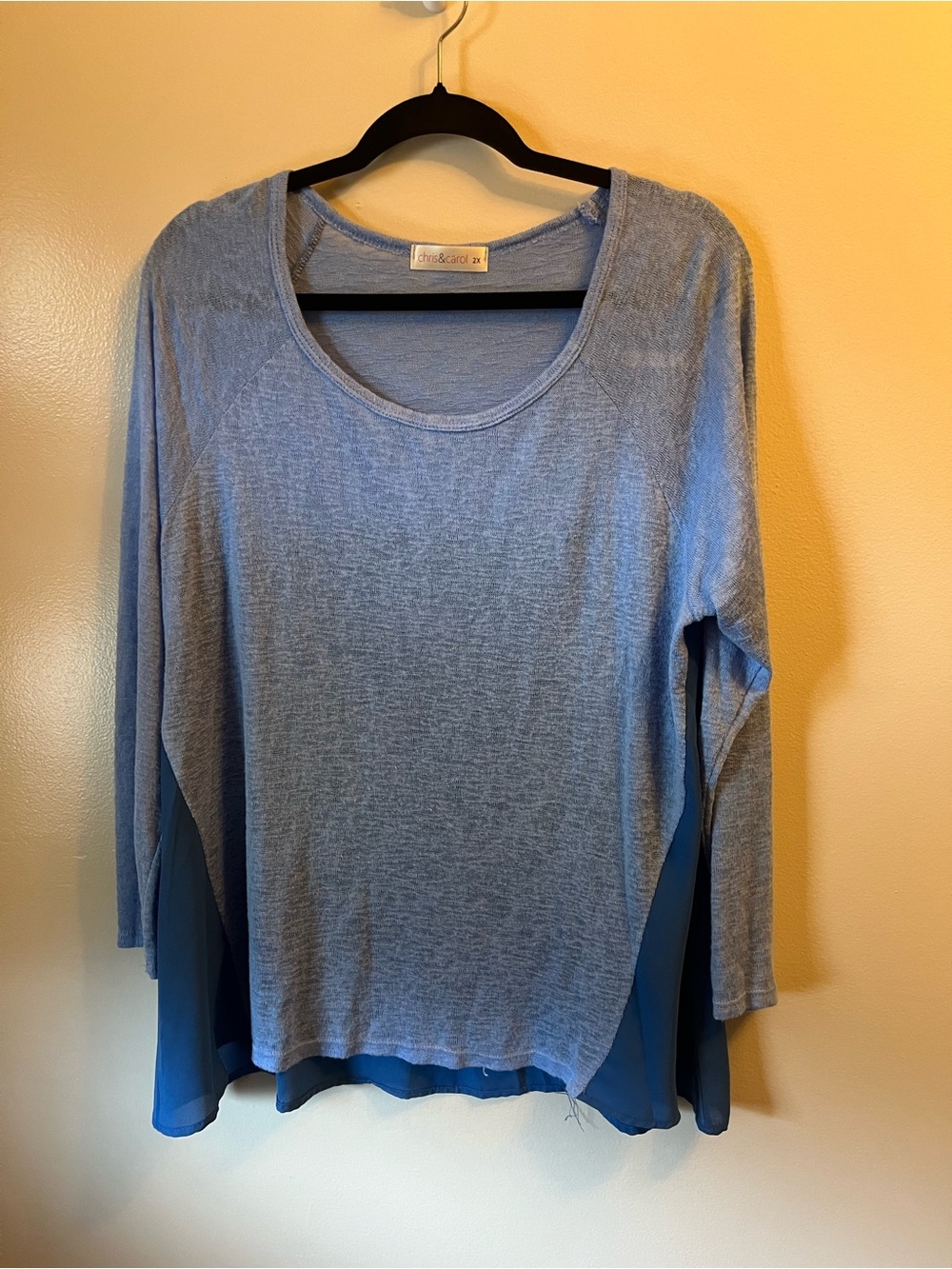 Chris & Carol Light Blue Layered Long-Sleeve Top